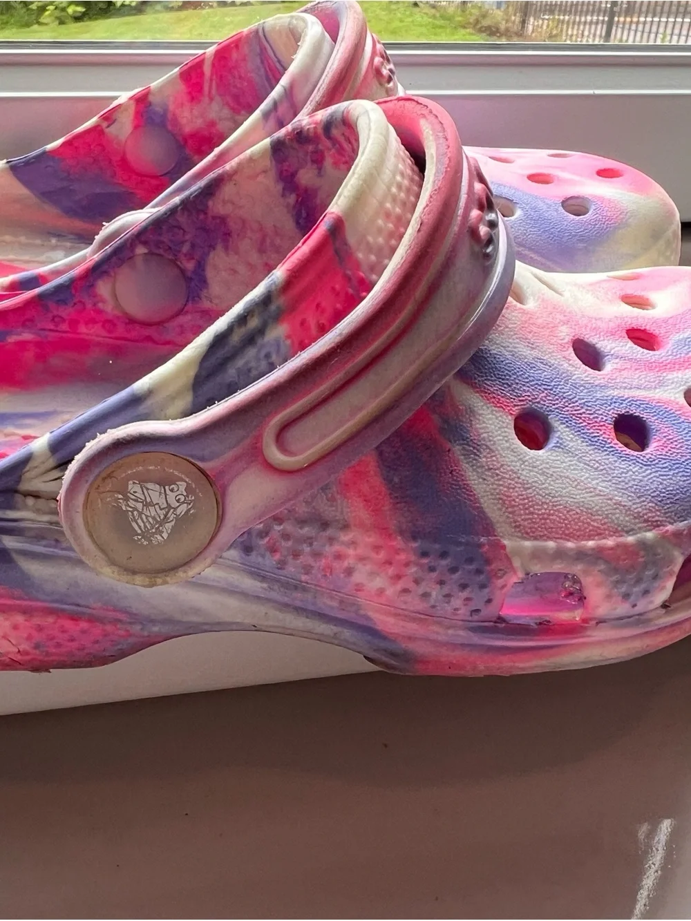 CROCS Kids Pink, Purple & glow in the dark